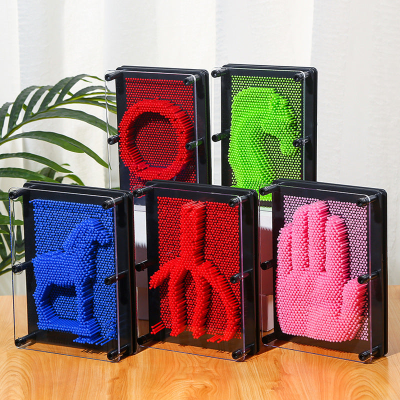 3D Pin Art Board Game Hand Impression Desk Toy - Small