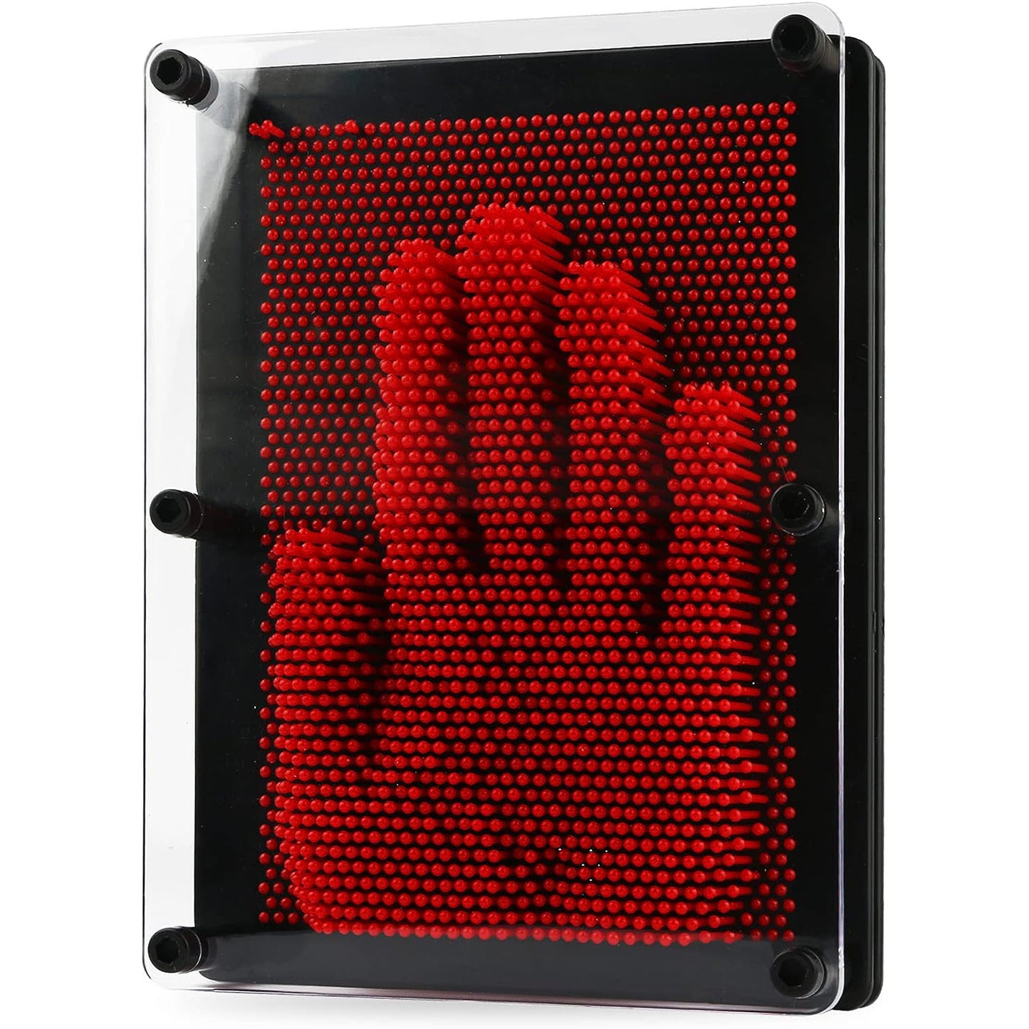 Large 3D Pin Art Board Game Hand Impression Desk Toy (Red)