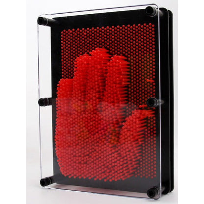 Large 3D Pin Art Board Game Hand Impression Desk Toy (Red)