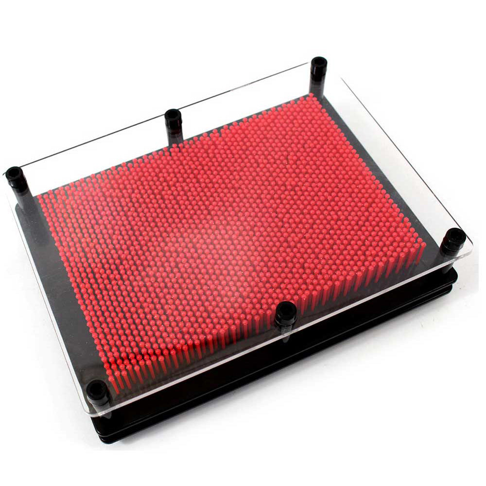 Large 3D Pin Art Board Game Hand Impression Desk Toy (Red)