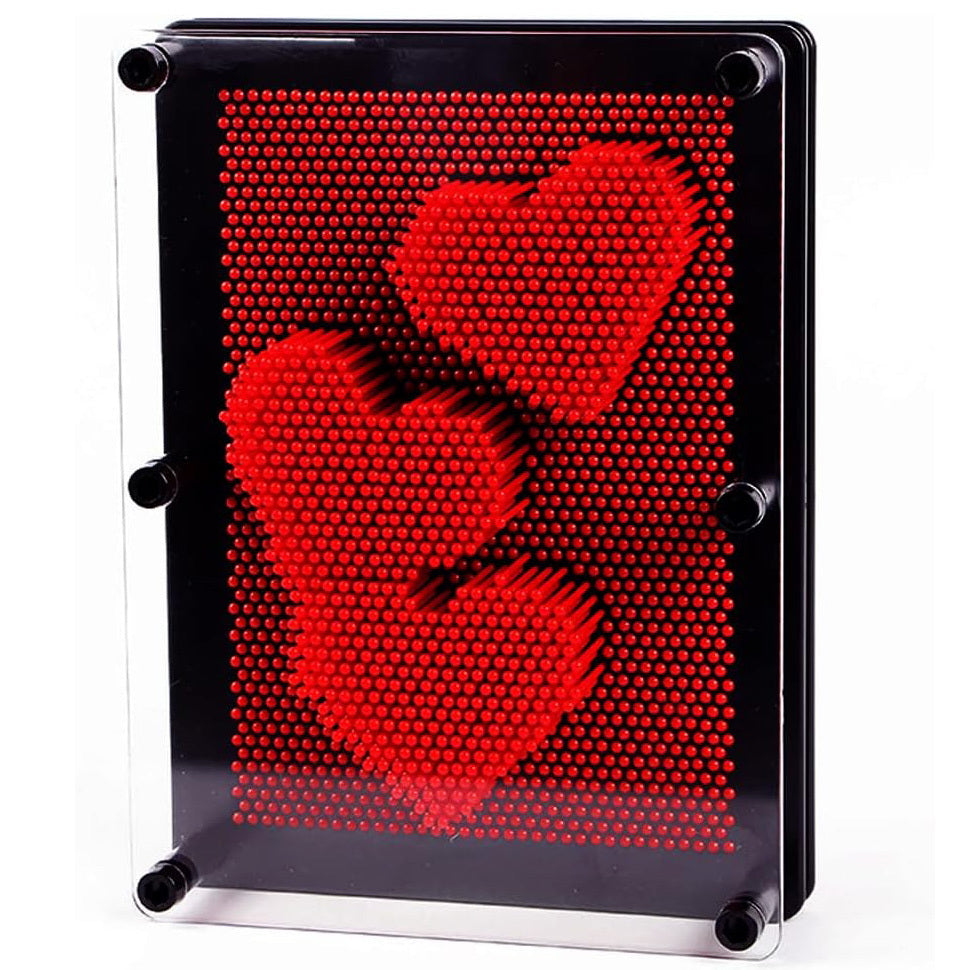 Large 3D Pin Art Board Game Hand Impression Desk Toy (Red)