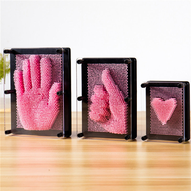 3D Pin Art Board Game Hand Impression Desk Toy - Small