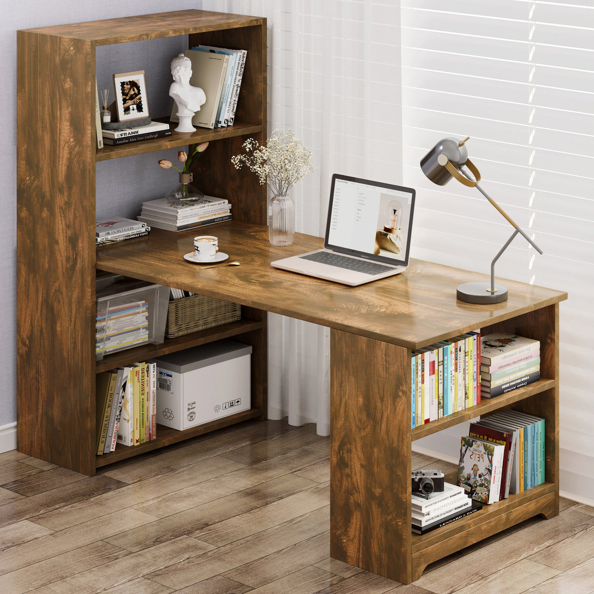 Varossa's Organizer Combination Workstation Computer Desk with 6 Stora