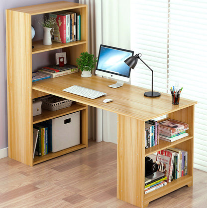 Varossa's Organizer Combination Workstation Computer Desk with 6 Storage Shelves (Oak)