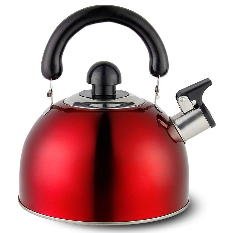 Stainless Steel Stove Top Whistling Kettle Red