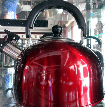 Stainless Steel Stove Top Whistling Kettle Red