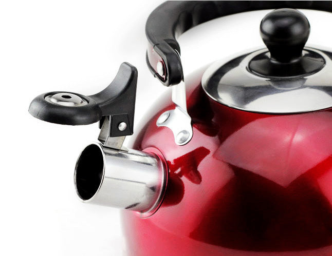 Stainless Steel Stove Top Whistling Kettle Red