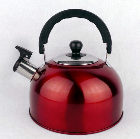 Stainless Steel Stove Top Whistling Kettle Red