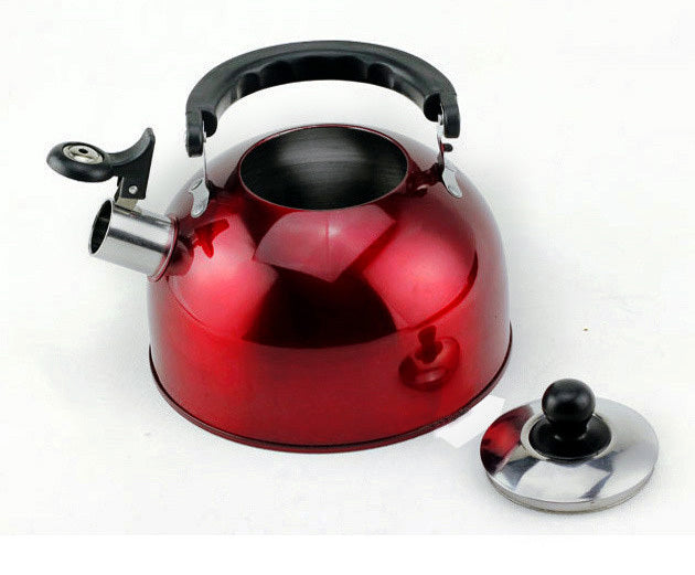 Stainless Steel Stove Top Whistling Kettle Red