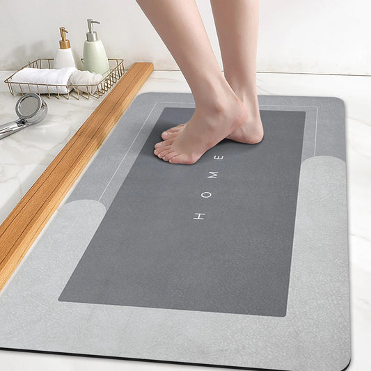 Super Absorbent Floor Bath Door Mat Non-Slip Rug Doormat (Light Grey)