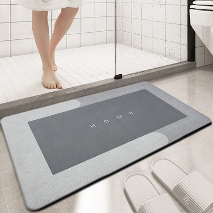 Super Absorbent Floor Bath Door Mat Non-Slip Rug Doormat (Light Grey)