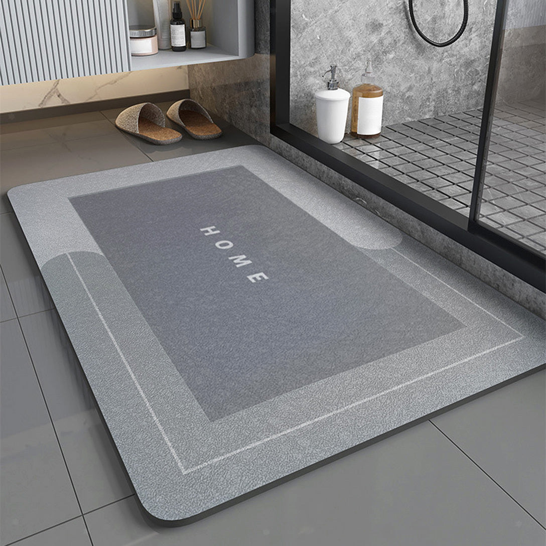 Super Absorbent Floor Bath Door Mat Non-Slip Rug Doormat (Light Grey)