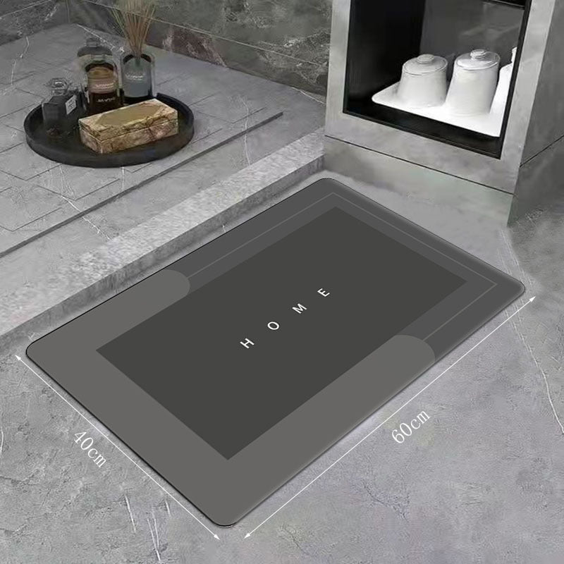 Super Absorbent Floor Bath Door Mat Non-Slip Rug Doormat (Dark Grey)