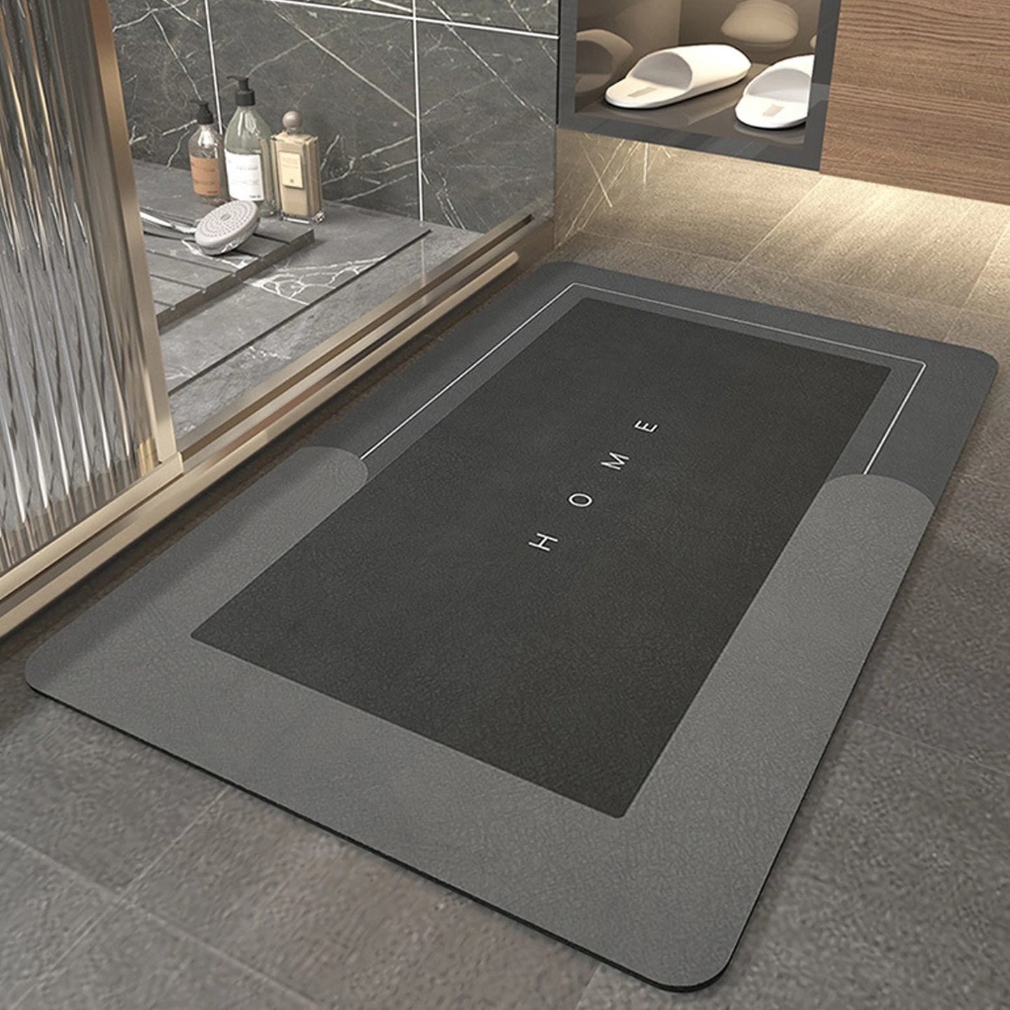 Large Super Absorbent Floor Bath Door Mat Non-Slip Rug Doormat (Dark Grey, 60 x 90)