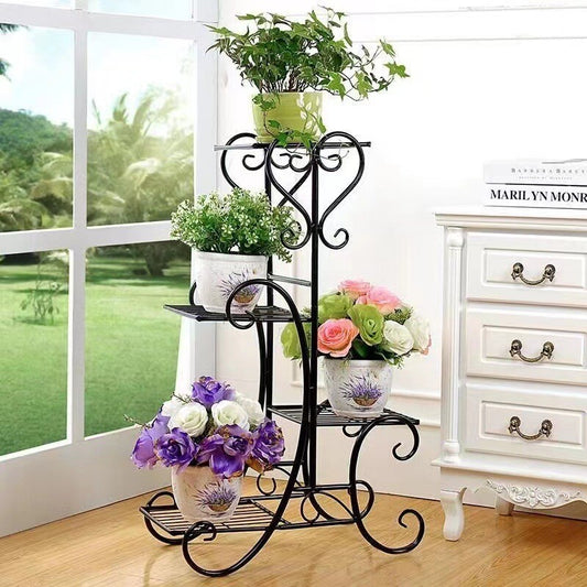 4-tier Metal Plant Stand Shelf Display Rack Flower Pot Holder Planter Garden Storage Organizer