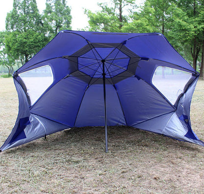 Large Canopy Camping Beach Sports Events Sun & Rain Umbrella (Blue)