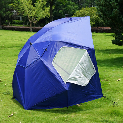 Large Canopy Camping Beach Sports Events Sun & Rain Umbrella (Blue)