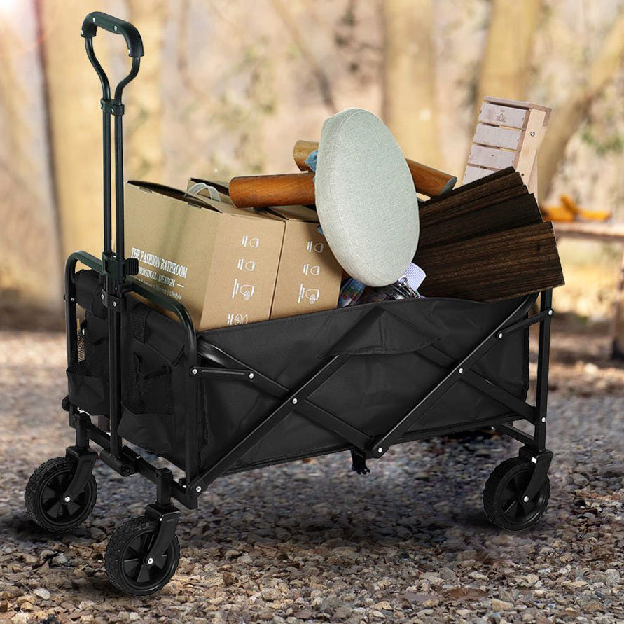 Large Capacity Outdoor Folding Beach Cart Utility Garden Camping Wagon