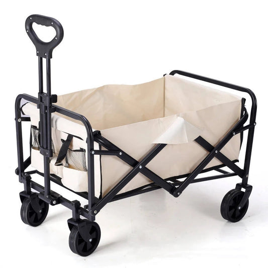 Large Capacity Outdoor Folding Beach Cart Utility Garden Camping Wagon