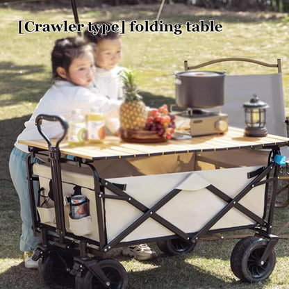 Large Capacity Outdoor Folding Beach Cart Utility Garden Camping Wagon