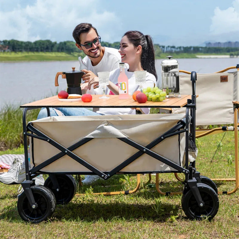 Large Capacity Outdoor Folding Beach Cart Utility Garden Camping Wagon