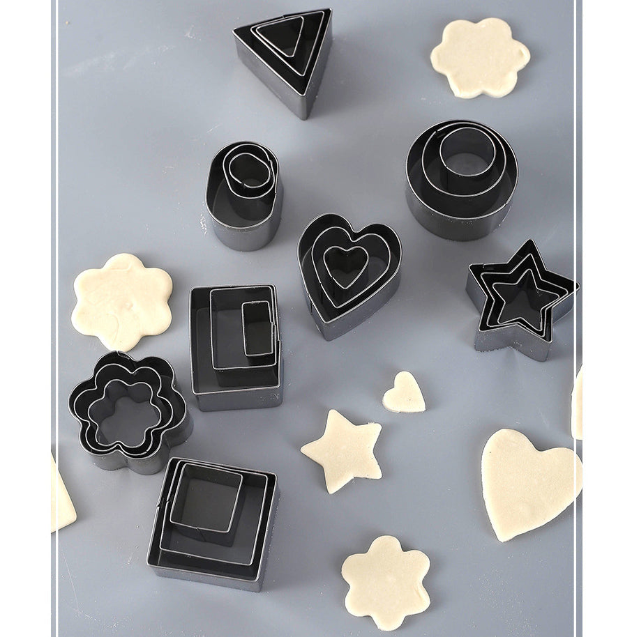 24 PCS Stainless Steel Biscuit Cookie Cutters Set Baking Moulds