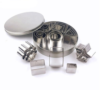 24 PCS Stainless Steel Biscuit Cookie Cutters Set Baking Moulds