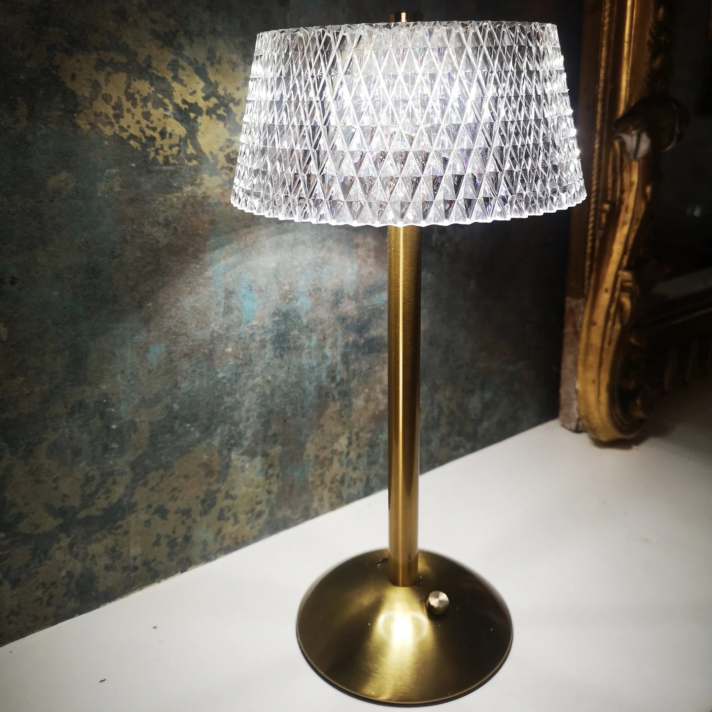 Luxe Diamond Crystal Table Lamp Touch-Dimmable LED Rechargeable Night Light