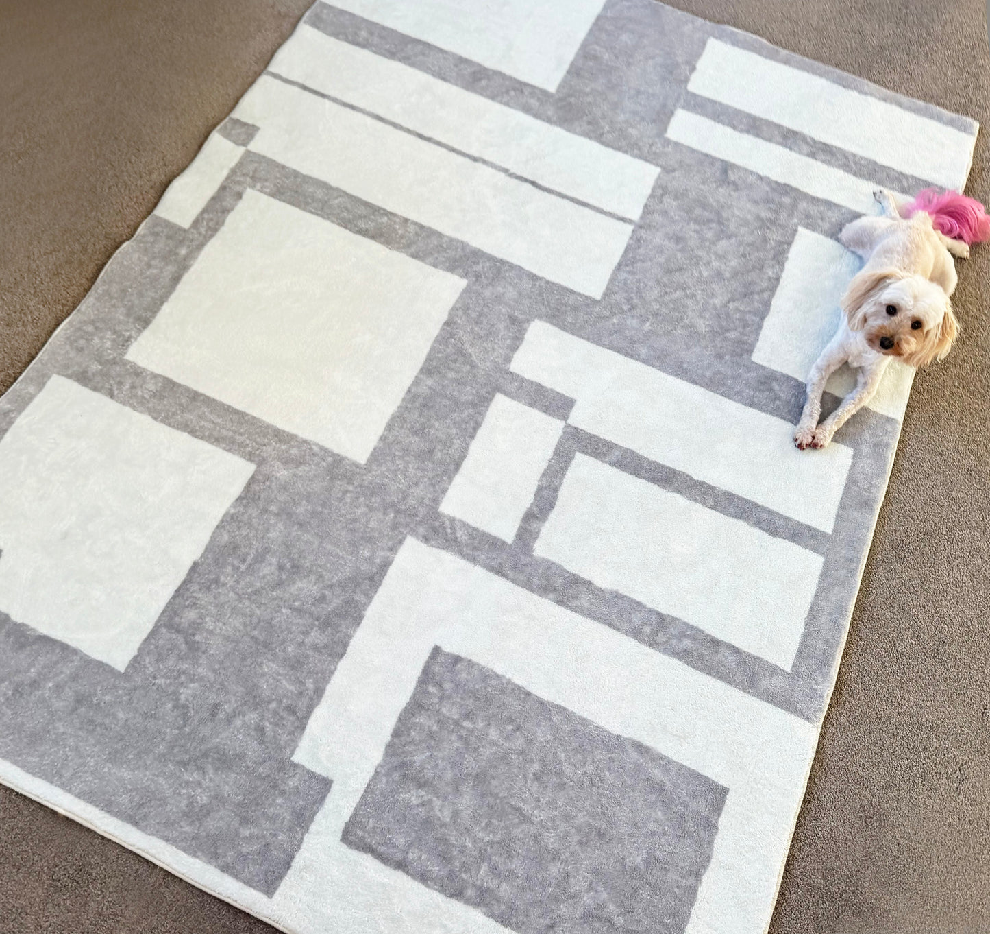 Lush Plush Balance Bedroom/Living Room Cotton Carpet Area Rug (200 x 140)
