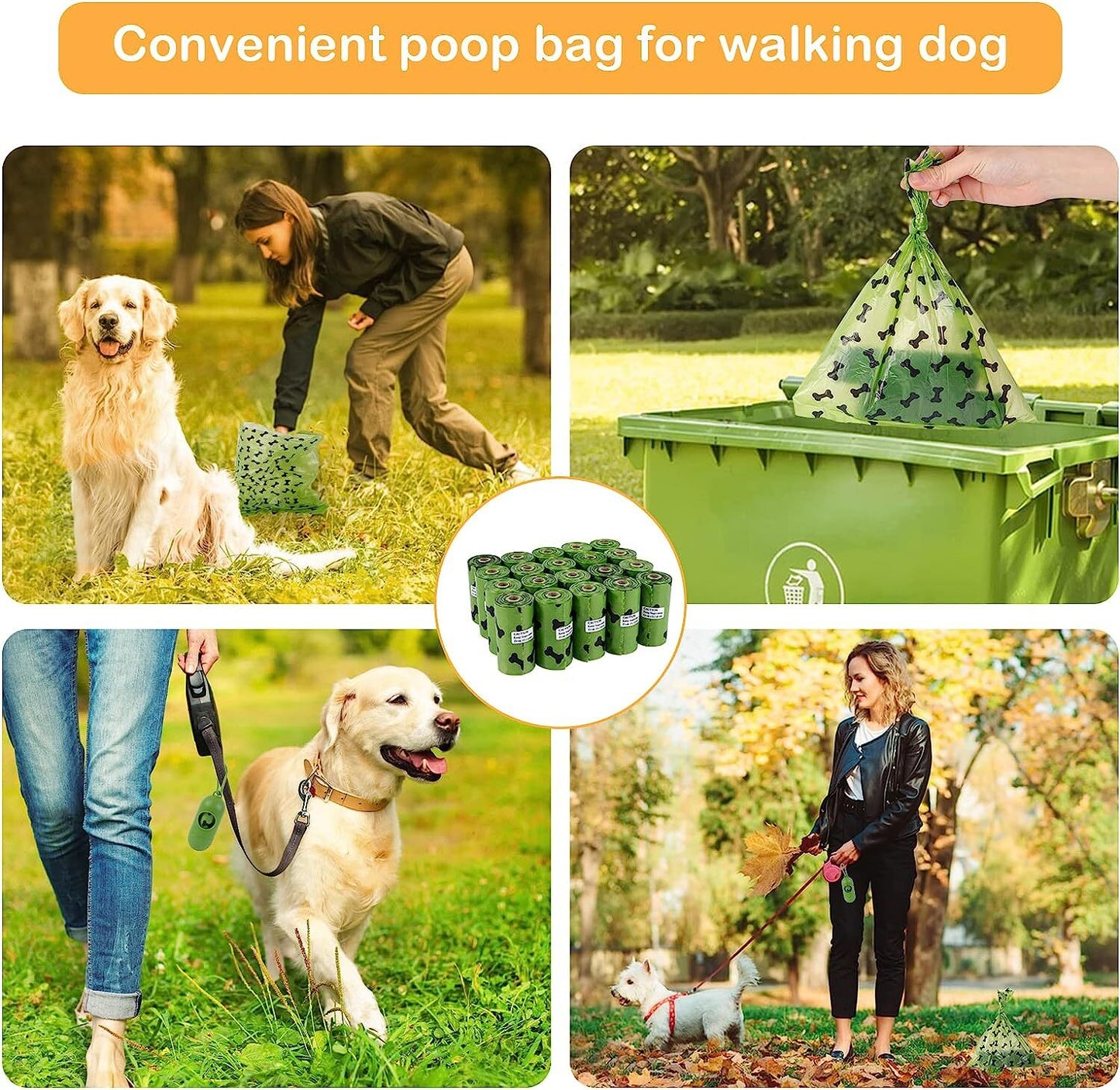 240 PCS Extra Thick Paw Print Pet Poop Bag Biodegradable Dog Waste Bags