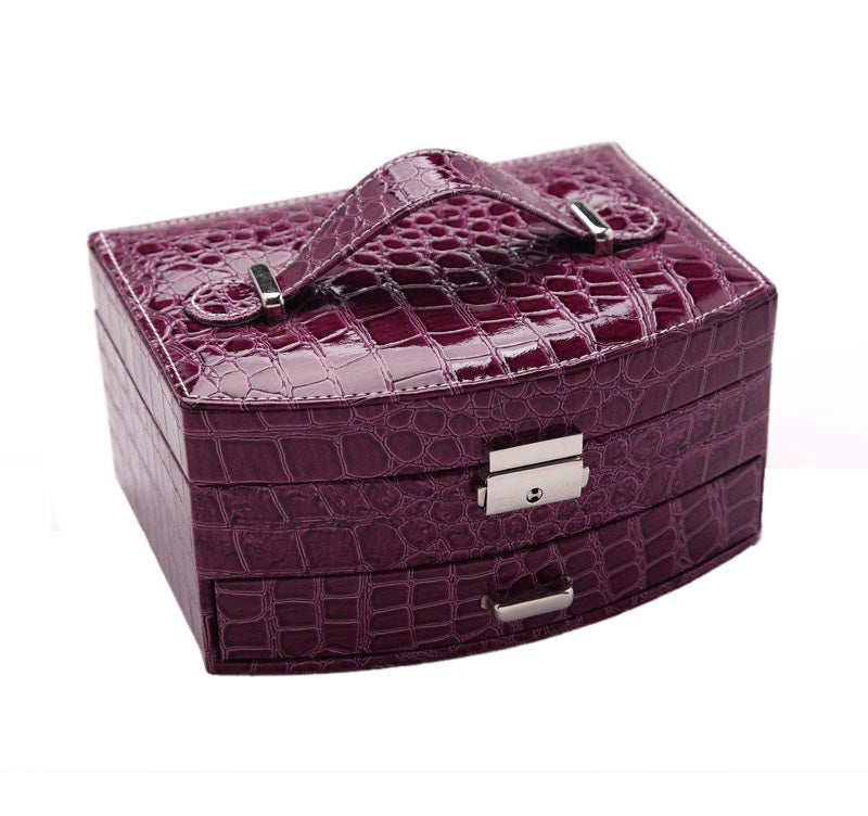 Luxury PU Leather Jewellery Box Storage Case (Royal Purple)