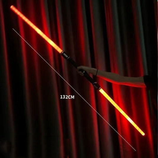 2 PCS Lightsaber Laser Sword Toys 2-in-1 Dueling Light Saber (Red)