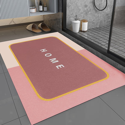 Super Absorbent Floor Bath Door Mat Non-Slip Rug Doormat (Coral)