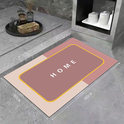 Super Absorbent Floor Bath Door Mat Non-Slip Rug Doormat (Coral)