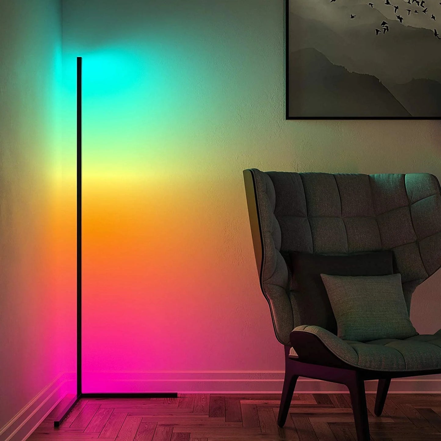 Smart Magic RGB LED Corner Floor Lamp Colour Changing Ambient Light