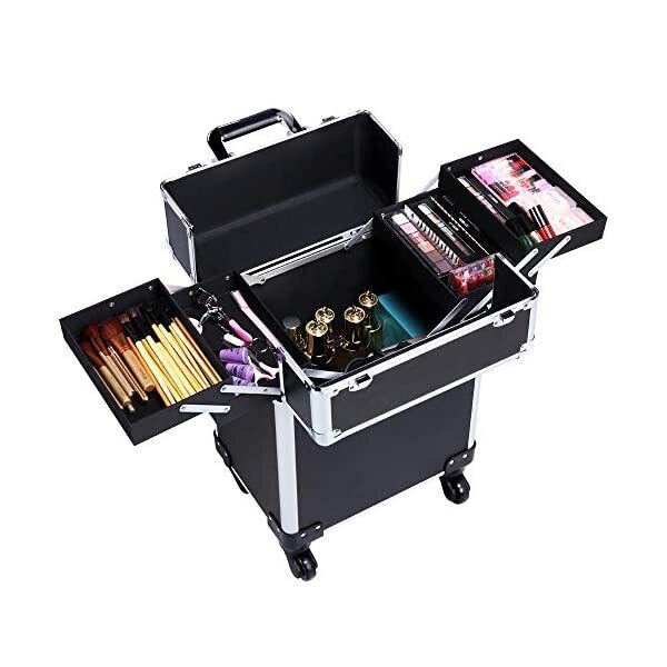 Deluxe Professional Beauty Makeup Cosmetic Suitcase Travel Organizer Luggage