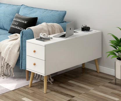 Atlantic Lift Storage Coffee Table with Drawers (White) -100cm