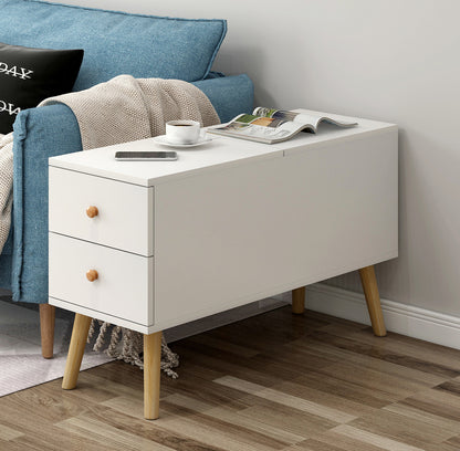 Atlantic Lift Storage Coffee Table with Drawers (White) - 80cm