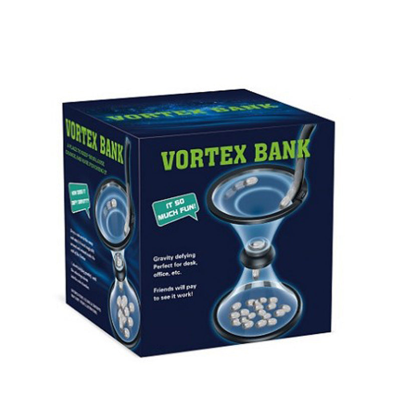 Large Spinning Vortex Piggy Bank Gravity Cash Saving Coin Collector Money Box