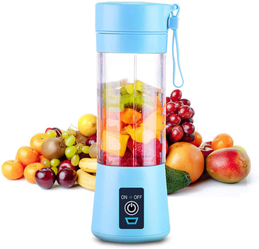 Portable Glass Juicer Blender Mini Mixer Smoothie Maker (Blue)