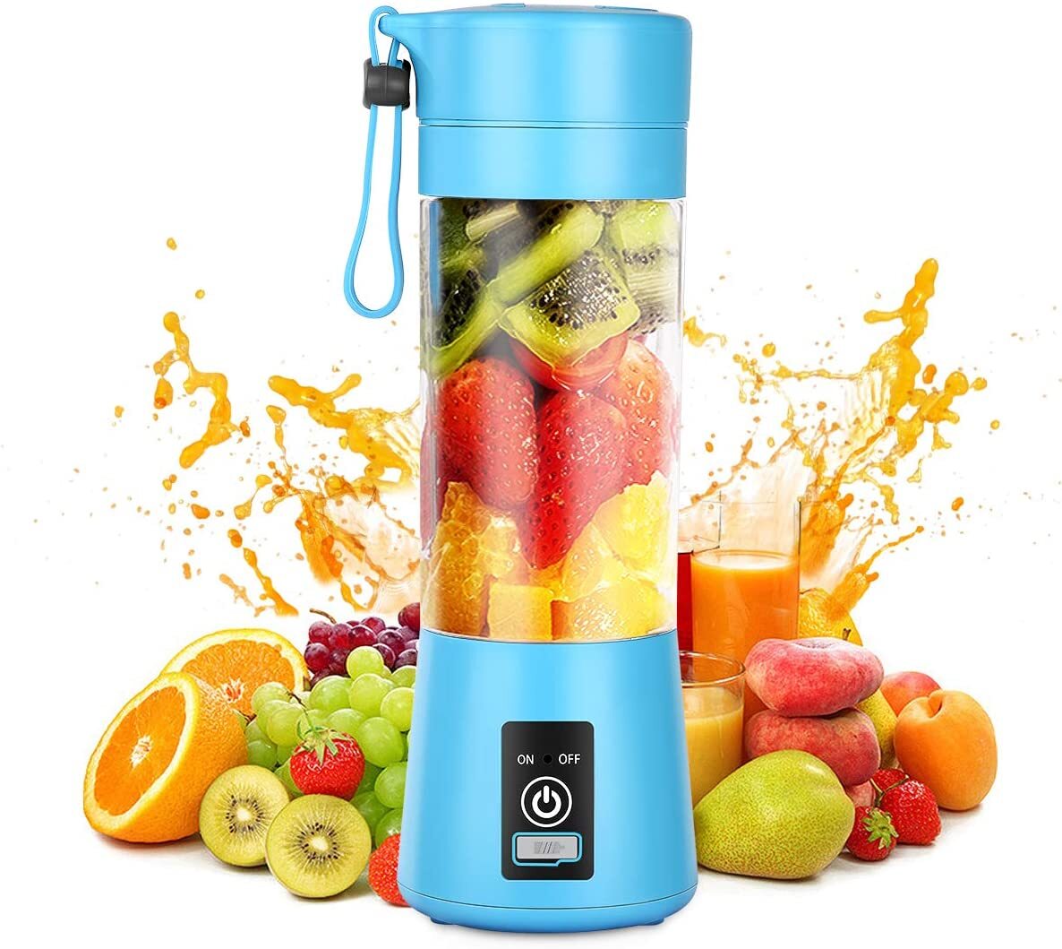 Portable Glass Juicer Blender Mini Mixer Smoothie Maker (Blue)