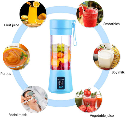 Portable Glass Juicer Blender Mini Mixer Smoothie Maker (Blue)