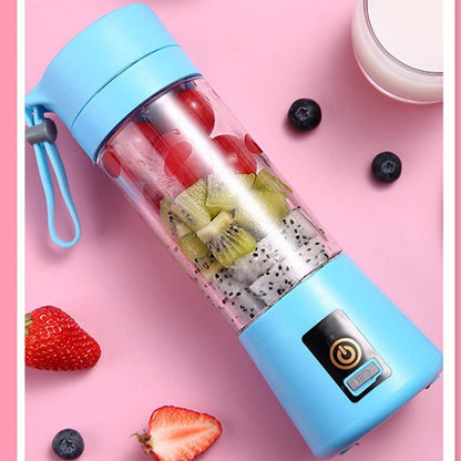 Portable Glass Juicer Blender Mini Mixer Smoothie Maker (Blue)