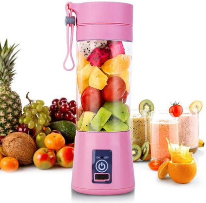 Portable Glass Juicer Blender Mini Mixer Smoothie Maker (Pink)