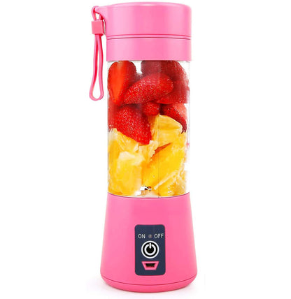 Portable Glass Juicer Blender Mini Mixer Smoothie Maker (Pink)