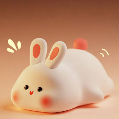 Cute Bunny Silicone LED Touch Sensor Dimmable Portable USB Rechargeable Lamp Night Light