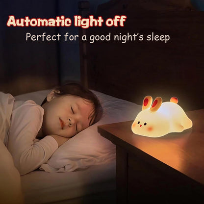 Cute Bunny Silicone LED Touch Sensor Dimmable Portable USB Rechargeable Lamp Night Light