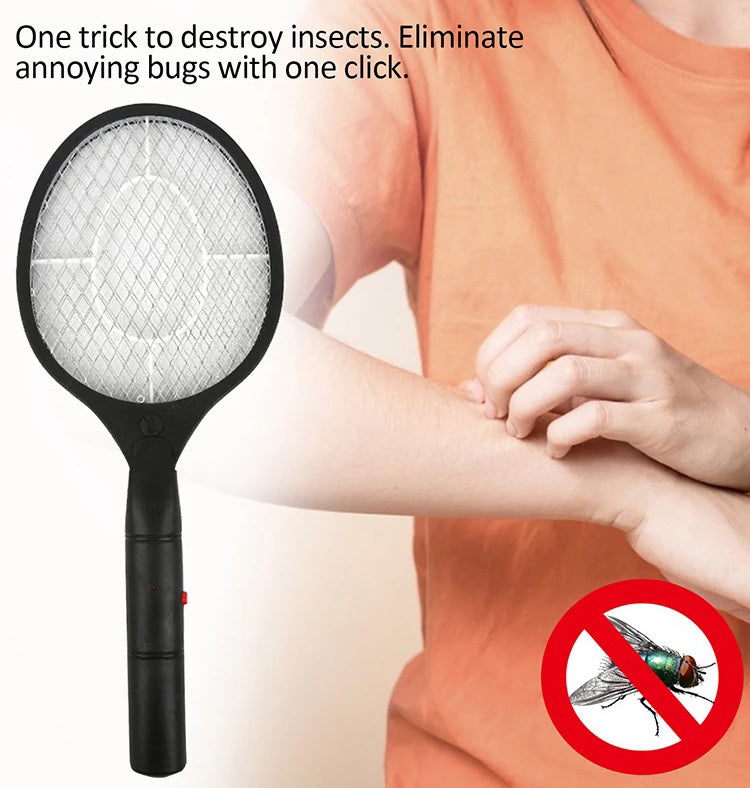 Electric Bug Zapper Fly Swatter Zap Mosquito Insect Killer Handheld Racket (Black)