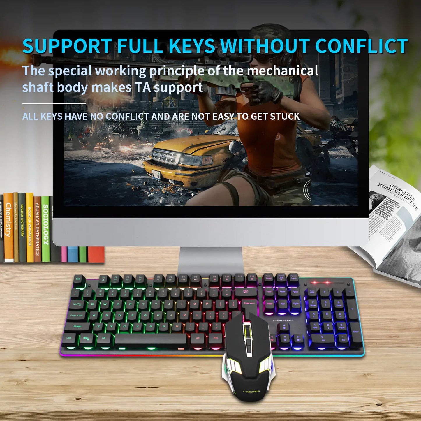 RGB Wireless Mechanical Gaming Keyboard and Mouse Combo Set