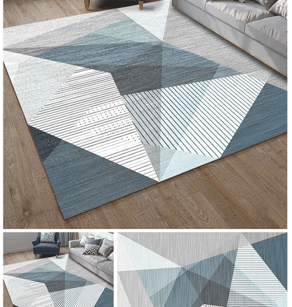 Mist Blue Modern Rug Carpet Mat (160 x 120)